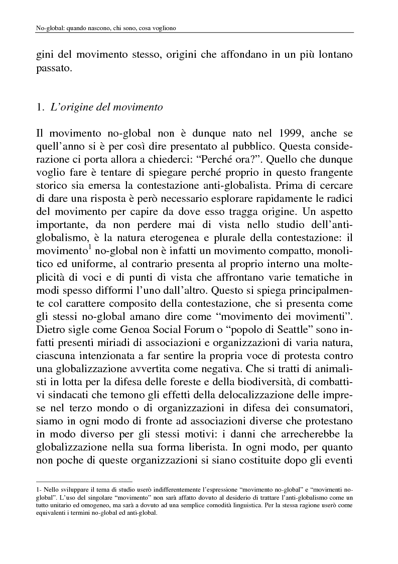 Anteprima della tesi: I movimenti no-global: natura, idee, evoluzione, Pagina 8