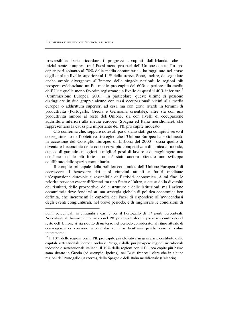 Anteprima della tesi: La politica per l'impresa turistica nell'economia europea tra innovazione tecnologica e nuove professionalità, Pagina 5