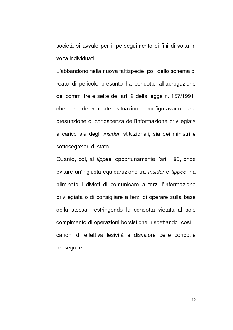 Anteprima della tesi: Nuovi profili del reato di insider trading, Pagina 10