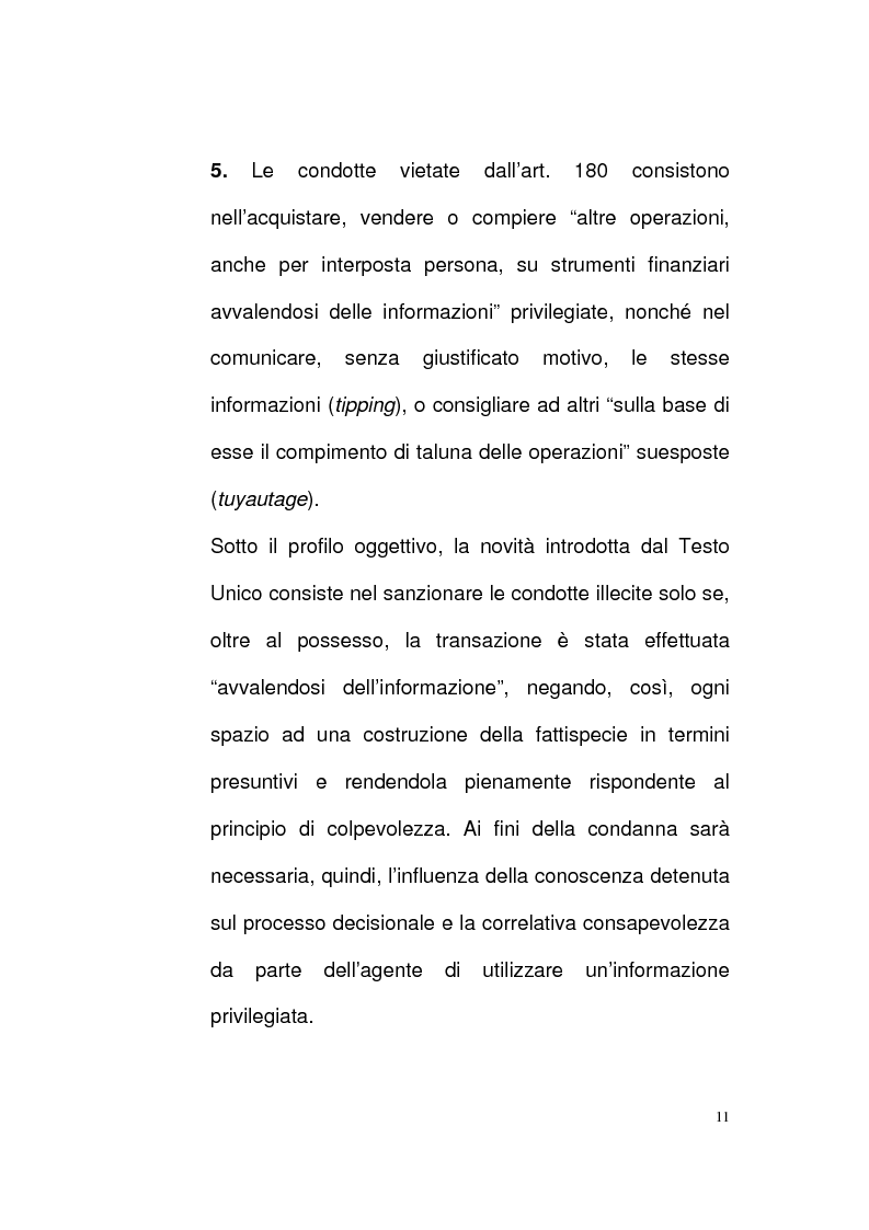 Anteprima della tesi: Nuovi profili del reato di insider trading, Pagina 11