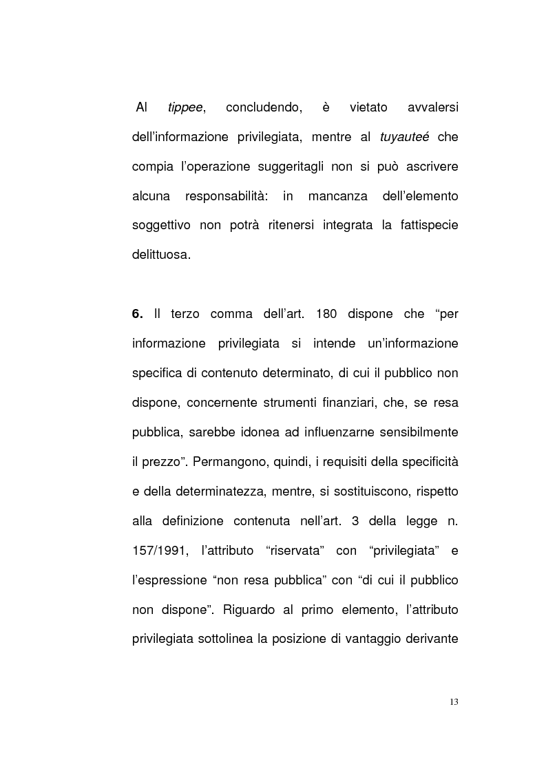 Anteprima della tesi: Nuovi profili del reato di insider trading, Pagina 13