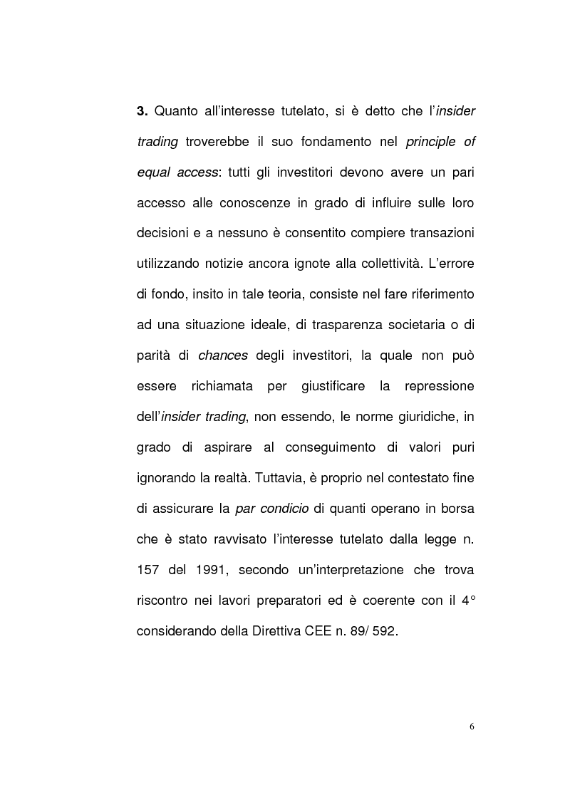Anteprima della tesi: Nuovi profili del reato di insider trading, Pagina 6