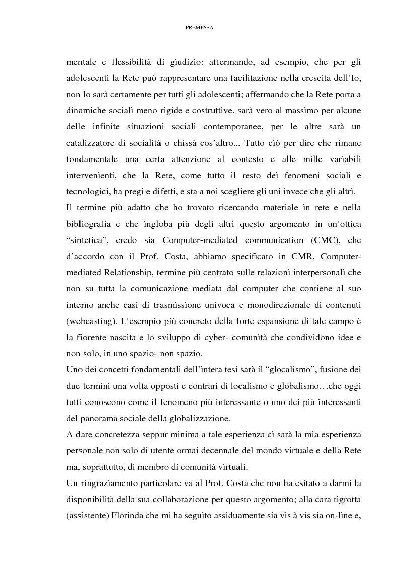 Anteprima della tesi: Relazioni sociali mediate dal computer: esaltazione ed emancipazione delle diversità nell'era della globalizzazione, Pagina 5