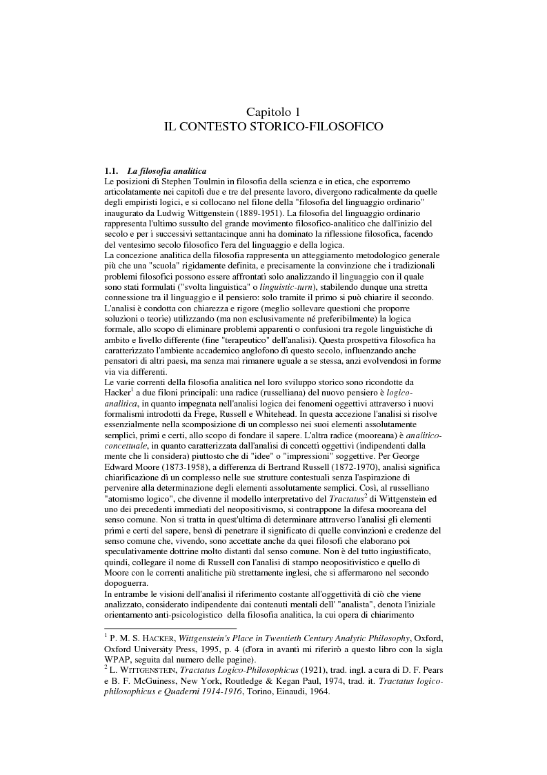 Anteprima della tesi: Stephen Toulmin ''neo-umanista'': scienza, etica e retorica, Pagina 7