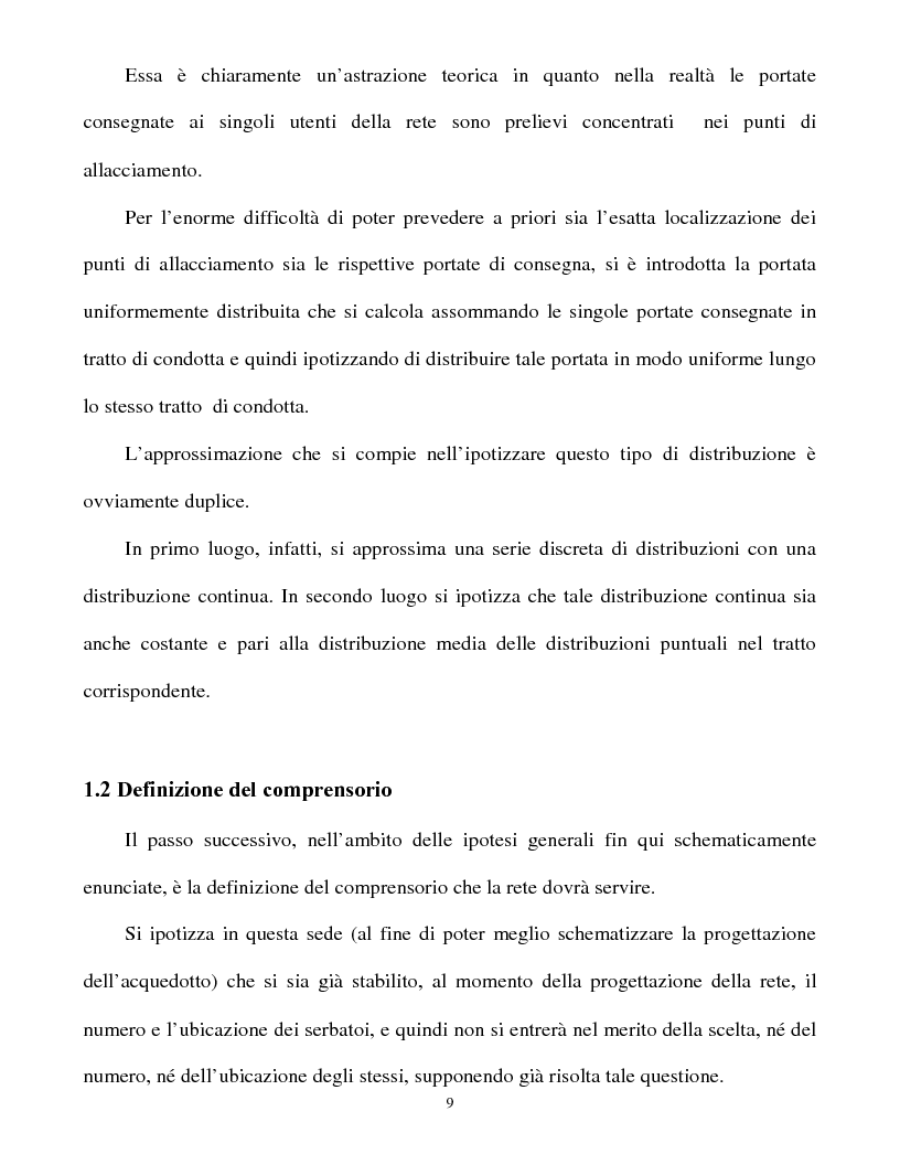 Anteprima della tesi: Calcolo delle reti idrauliche in pressione mediante una tecnica mista algoritmi genetici / metodo Gauss-Newton, Pagina 7