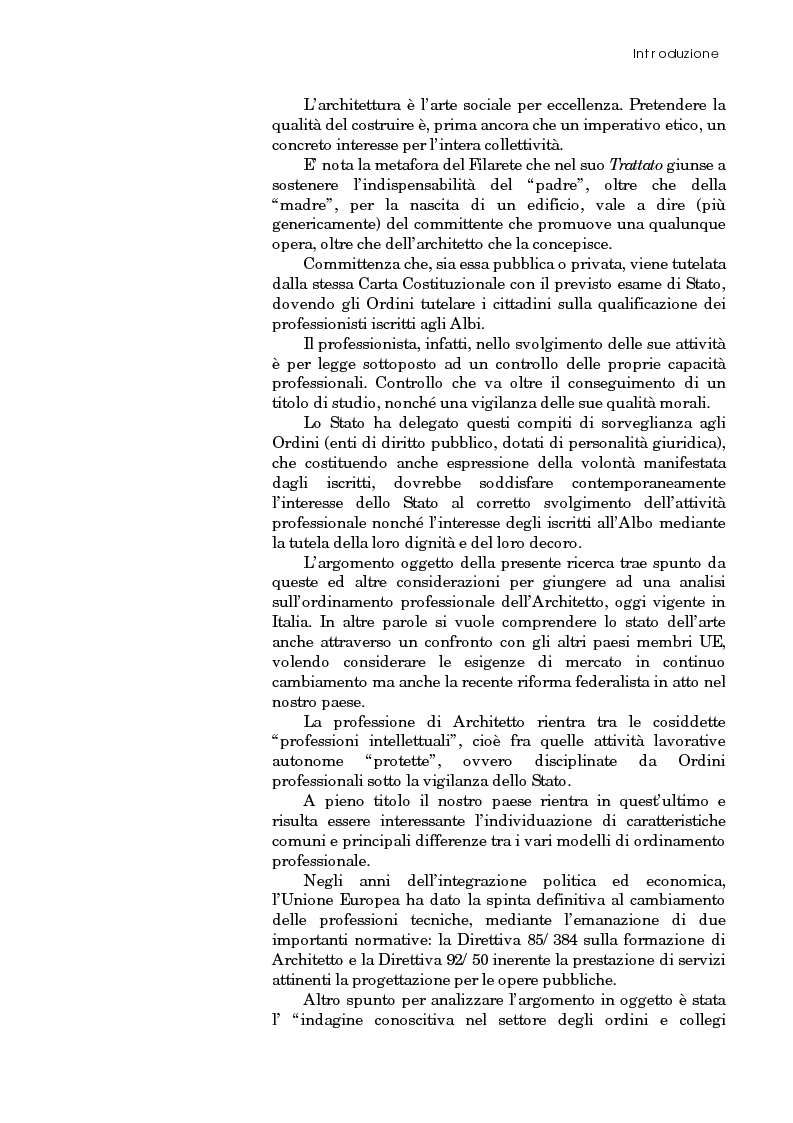 Anteprima della tesi: Riforma degli ordini e specificità degli architetti, Pagina 2