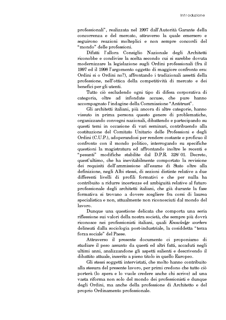 Anteprima della tesi: Riforma degli ordini e specificità degli architetti, Pagina 3