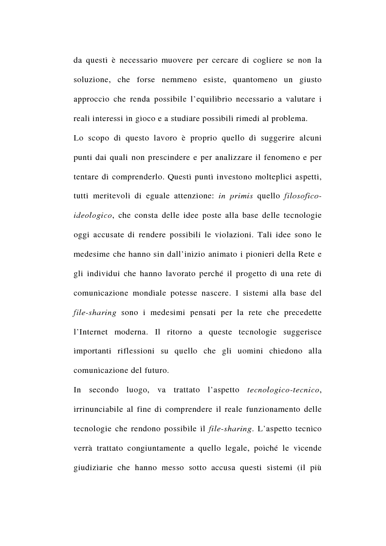 Anteprima della tesi: I rapporti tra file-sharing e diritto d'autore: aspetti nazionali ed internazionali, Pagina 2