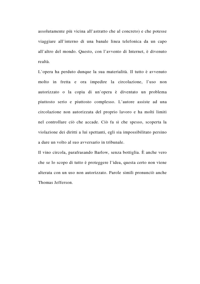 Anteprima della tesi: I rapporti tra file-sharing e diritto d'autore: aspetti nazionali ed internazionali, Pagina 6