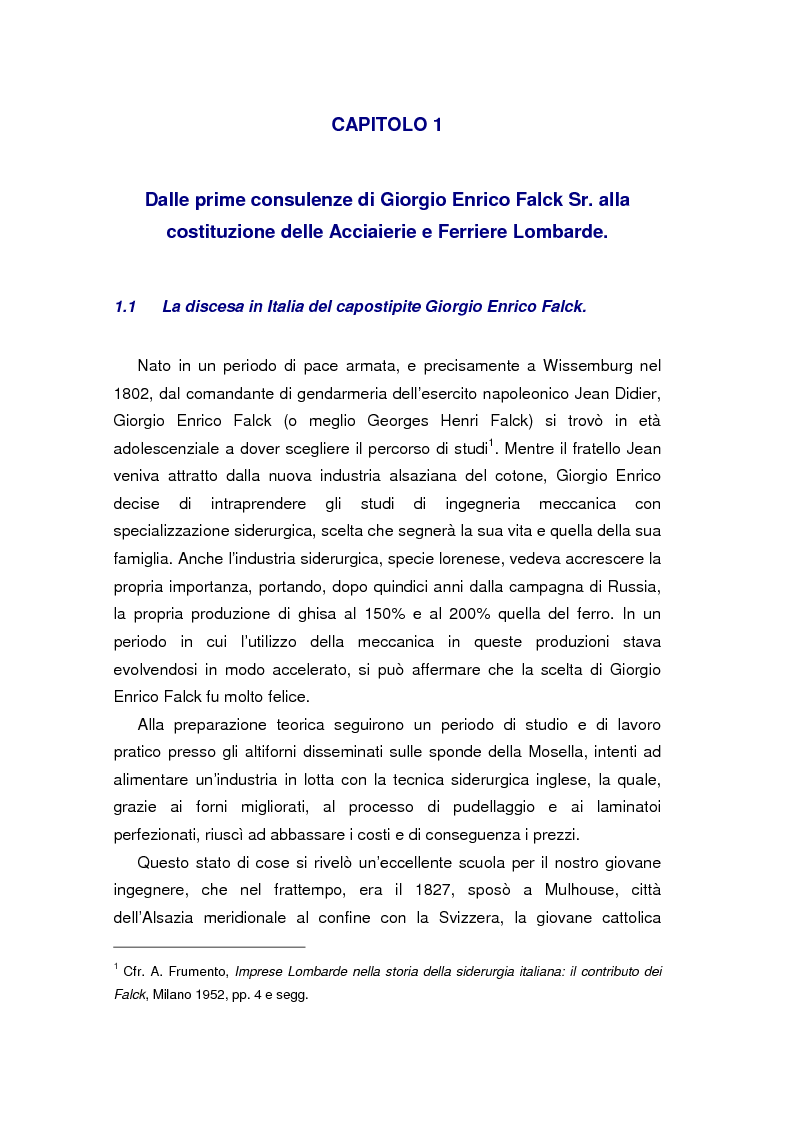 Anteprima della tesi: Quando l'acciaio è un affare di famiglia. Storia dei Falck, Pagina 5