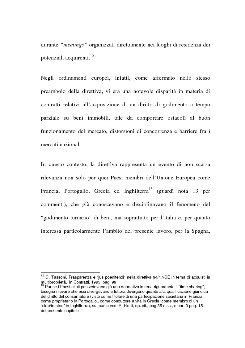 Anteprima della tesi: La multiproprietà: comparazione tra il diritto italiano ed il diritto spagnolo, Pagina 11