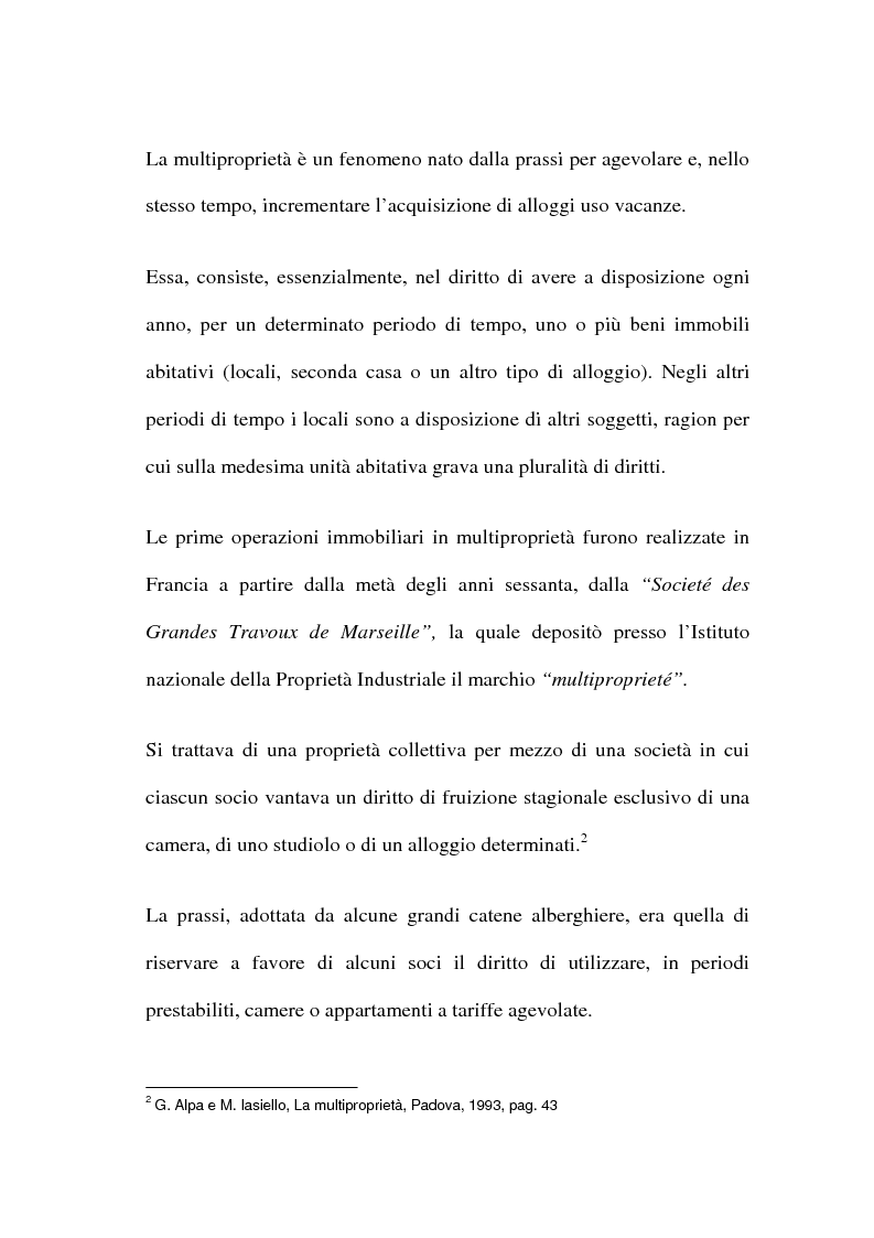 Anteprima della tesi: La multiproprietà: comparazione tra il diritto italiano ed il diritto spagnolo, Pagina 2