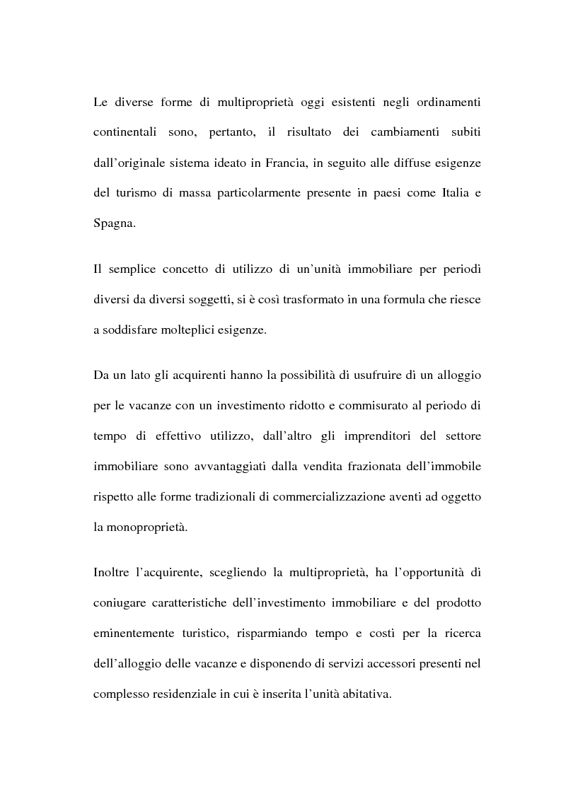 Anteprima della tesi: La multiproprietà: comparazione tra il diritto italiano ed il diritto spagnolo, Pagina 4