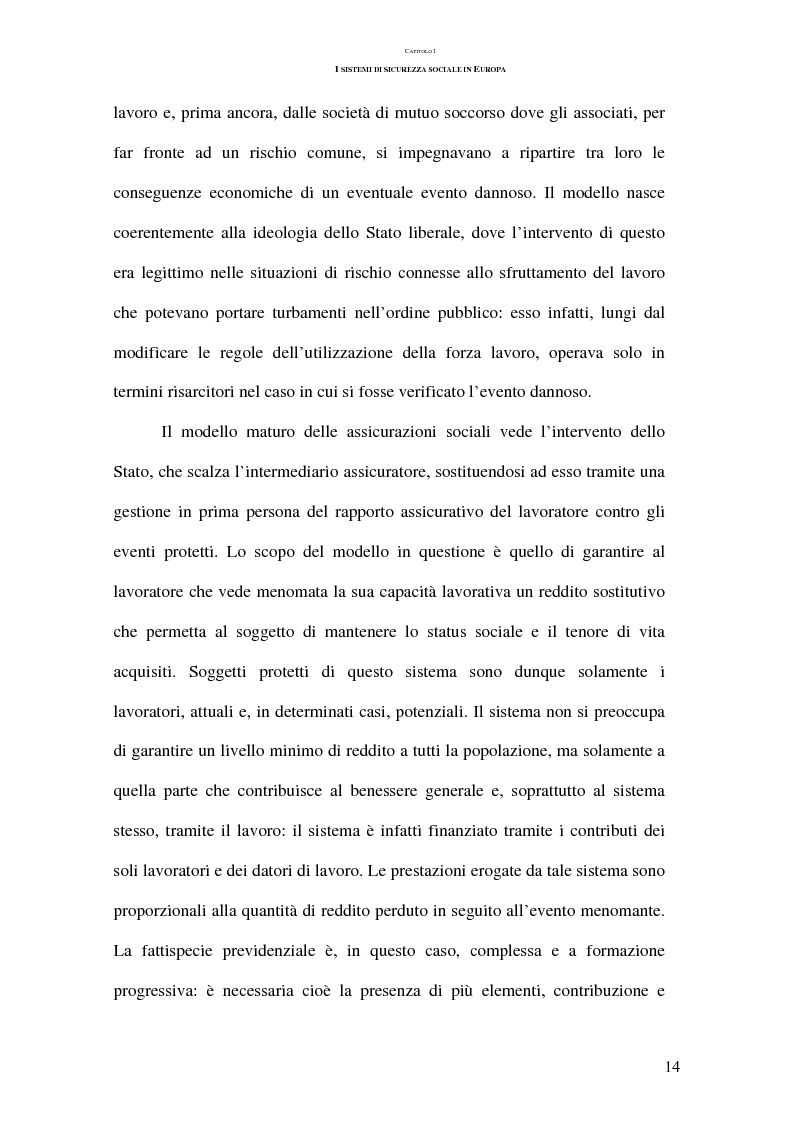 Anteprima della tesi: La previdenza complementare nei sistemi di sicurezza sociale europei, Pagina 14