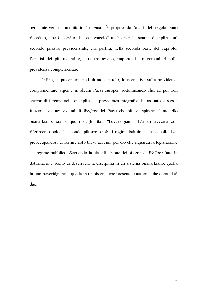 Anteprima della tesi: La previdenza complementare nei sistemi di sicurezza sociale europei, Pagina 5