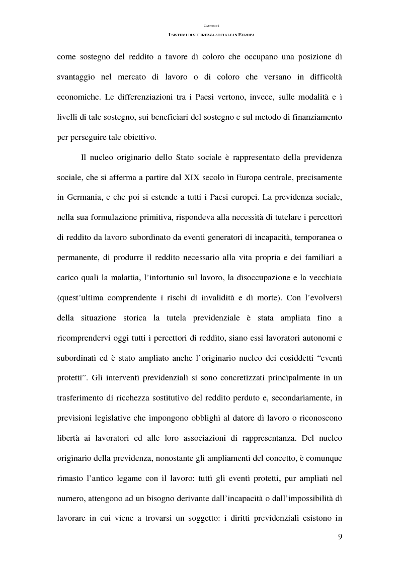 Anteprima della tesi: La previdenza complementare nei sistemi di sicurezza sociale europei, Pagina 9