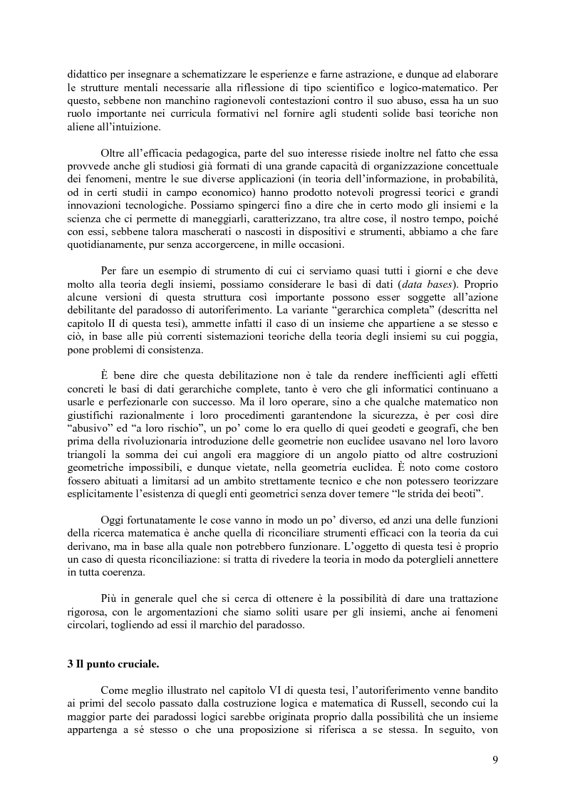 Anteprima della tesi: L'autoriferimento in teoria degli insiemi, Pagina 6