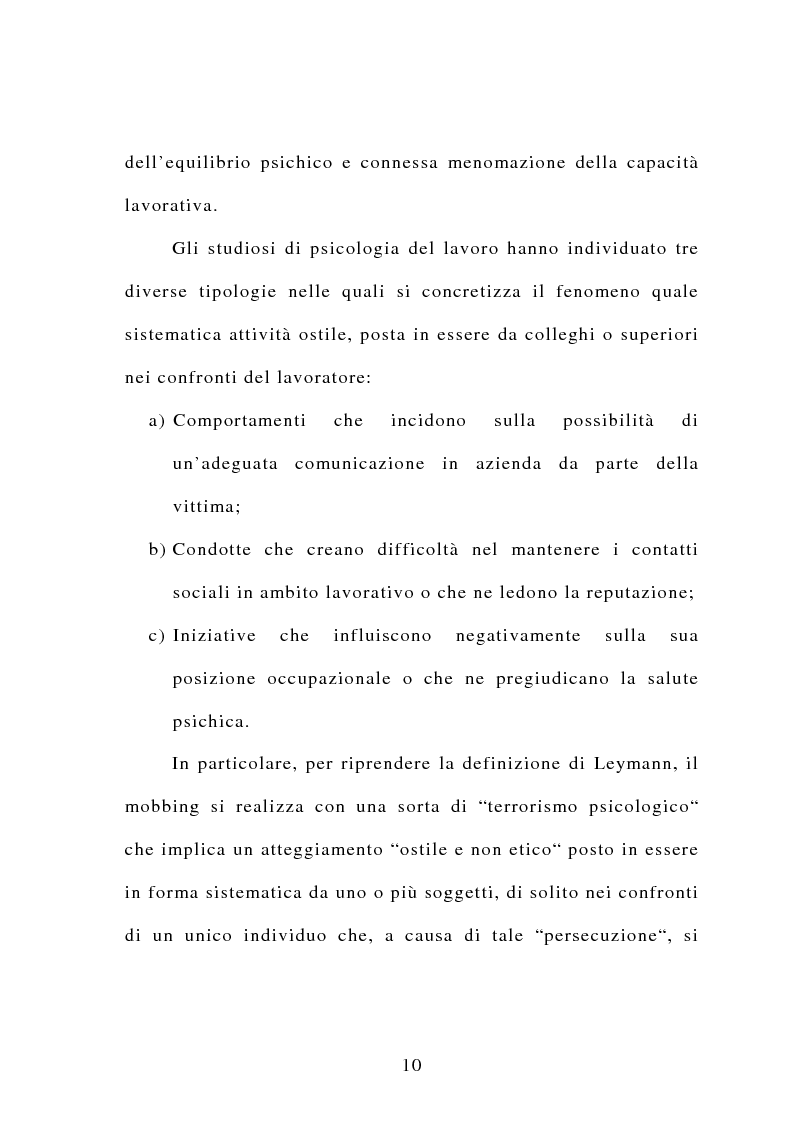 Anteprima della tesi: Il mobbing, Pagina 4