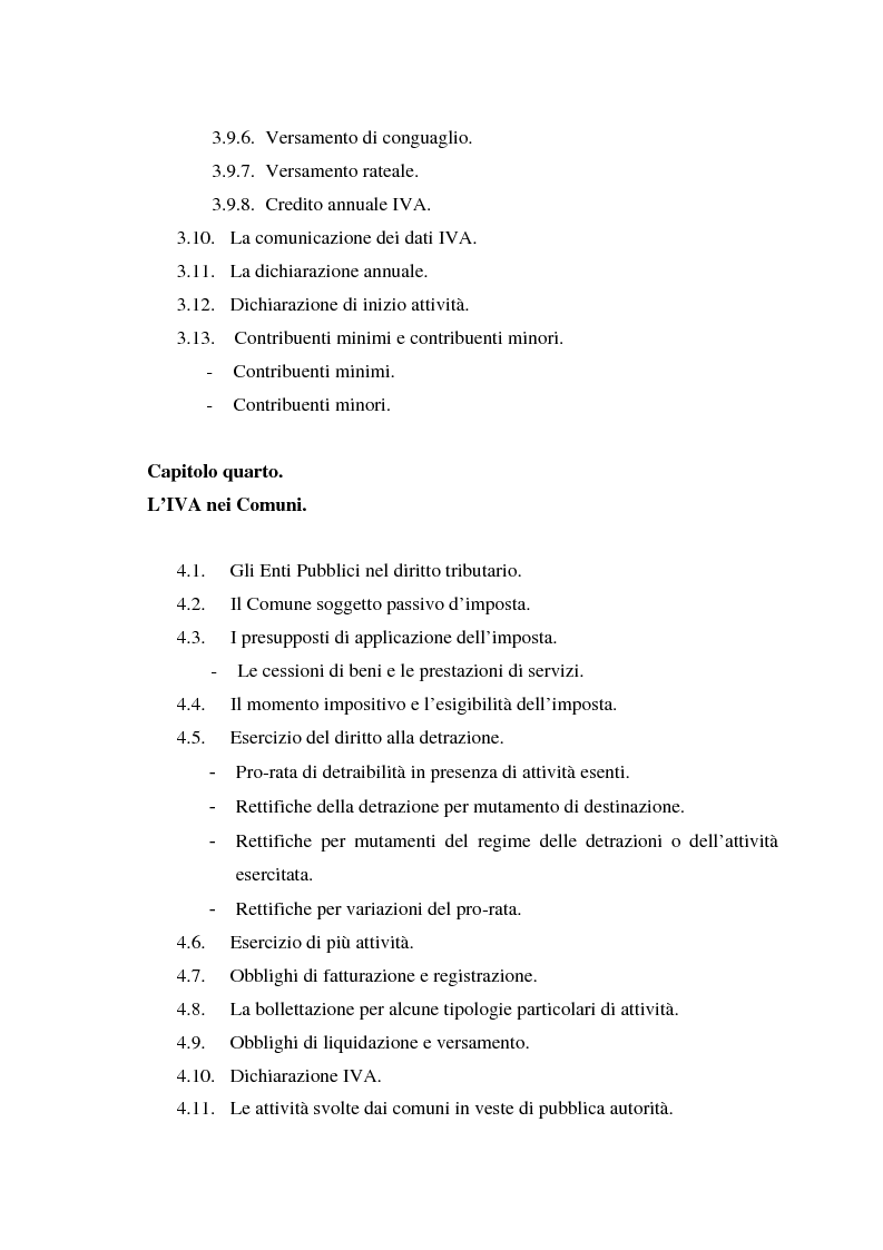 Indice della tesi: L'Iva negli enti locali: il caso del Comune di Ozieri, Pagina 6