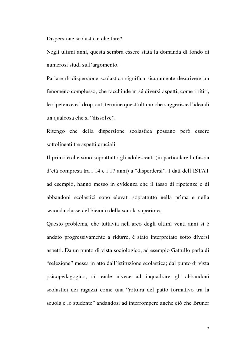 Anteprima della tesi: Il gruppo come strumento di prevenzione della dispersione scolastica e del disagio adolescenziale, Pagina 2