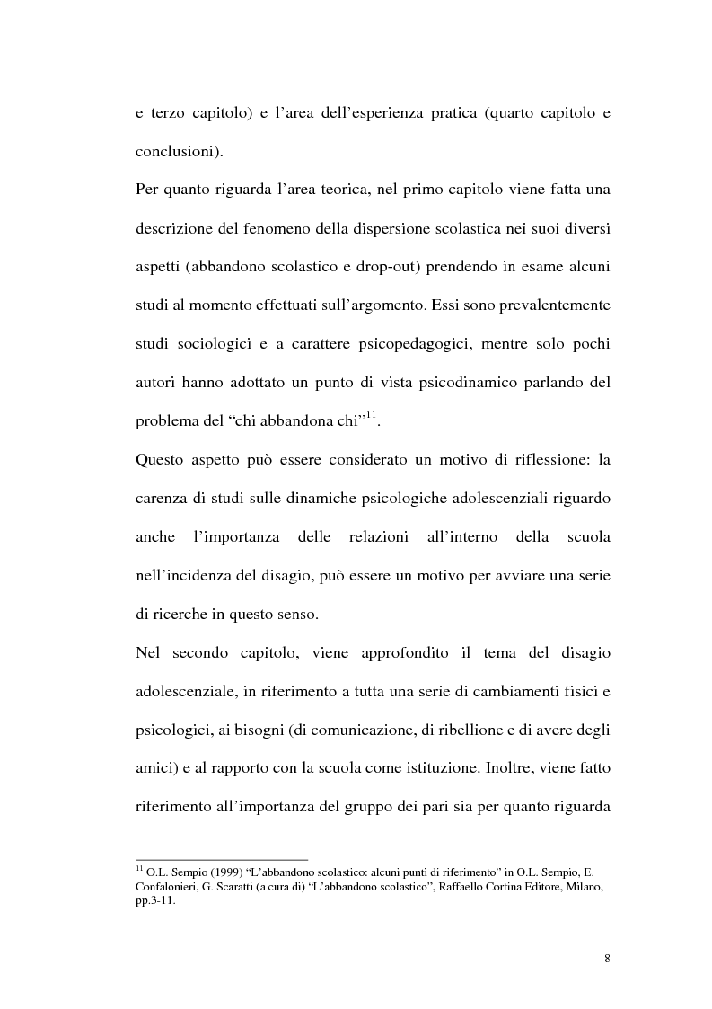 Anteprima della tesi: Il gruppo come strumento di prevenzione della dispersione scolastica e del disagio adolescenziale, Pagina 8