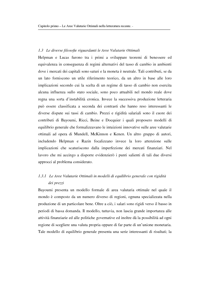 Anteprima della tesi: Le aree valutarie ottimali: la realtà dell'Ume, Pagina 13