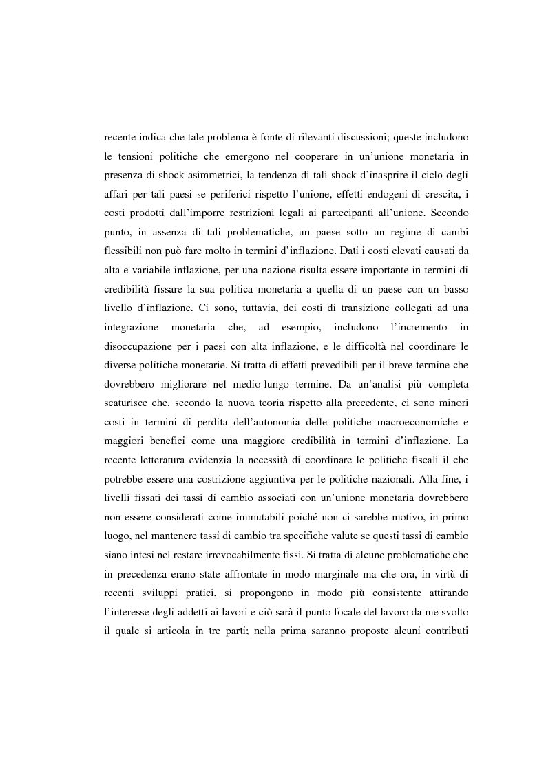 Anteprima della tesi: Le aree valutarie ottimali: la realtà dell'Ume, Pagina 4