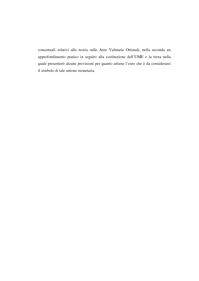 Anteprima della tesi: Le aree valutarie ottimali: la realtà dell'Ume, Pagina 5
