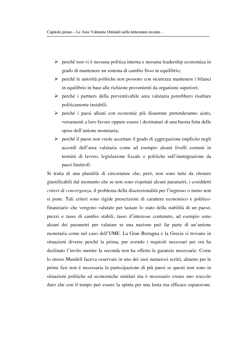 Anteprima della tesi: Le aree valutarie ottimali: la realtà dell'Ume, Pagina 9
