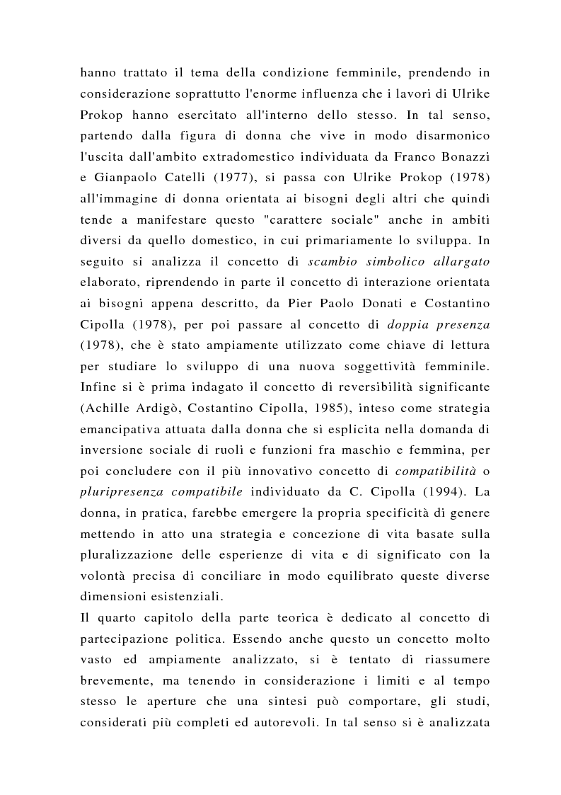 Anteprima della tesi: Un'altra politica? La politica al femminile, Pagina 3