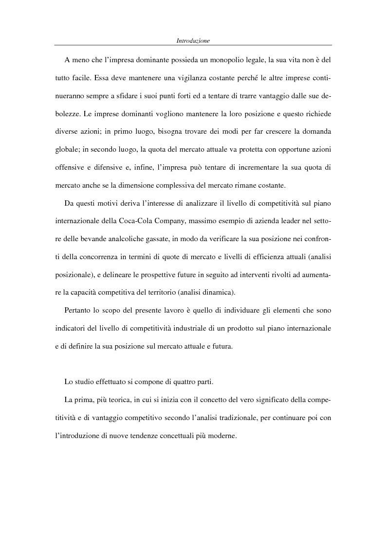 Anteprima della tesi: La competitività come elemento fondante dell'economia industriale. Il caso Coca-Cola, Pagina 3