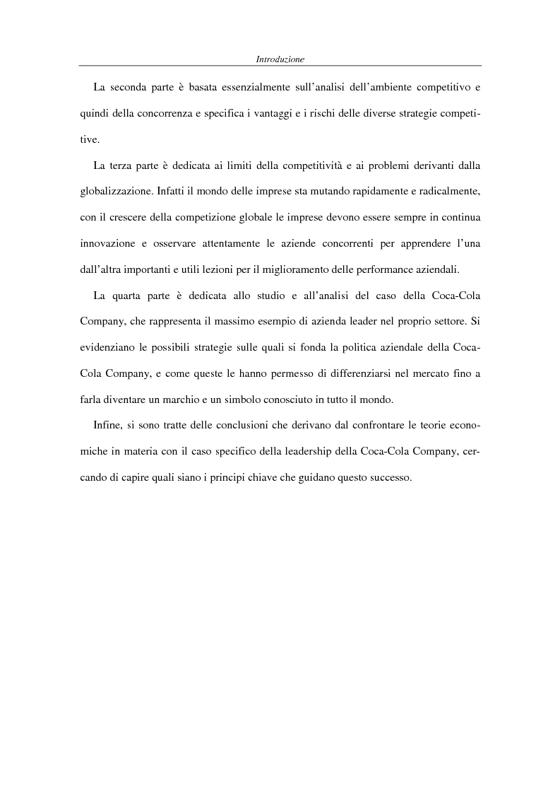 Anteprima della tesi: La competitività come elemento fondante dell'economia industriale. Il caso Coca-Cola, Pagina 4