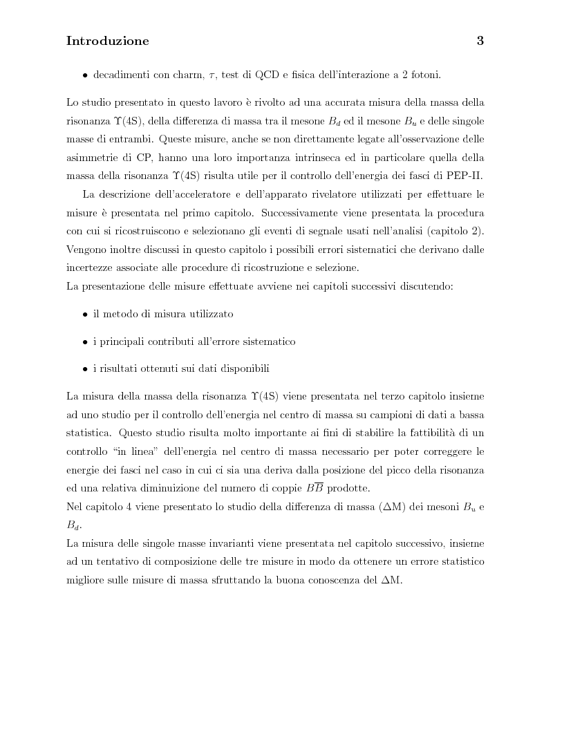 Anteprima della tesi: Misura della massa della risonanza Upsilon(4S) e delle masse dei mesoni B0 e B+, Pagina 3