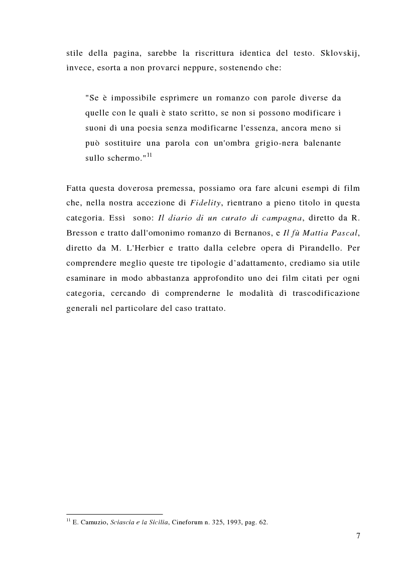 Anteprima della tesi: Dalla scrittura alle immagini. Porte aperte: il romanzo di L. Sciascia e il film di G. Amelio., Pagina 7