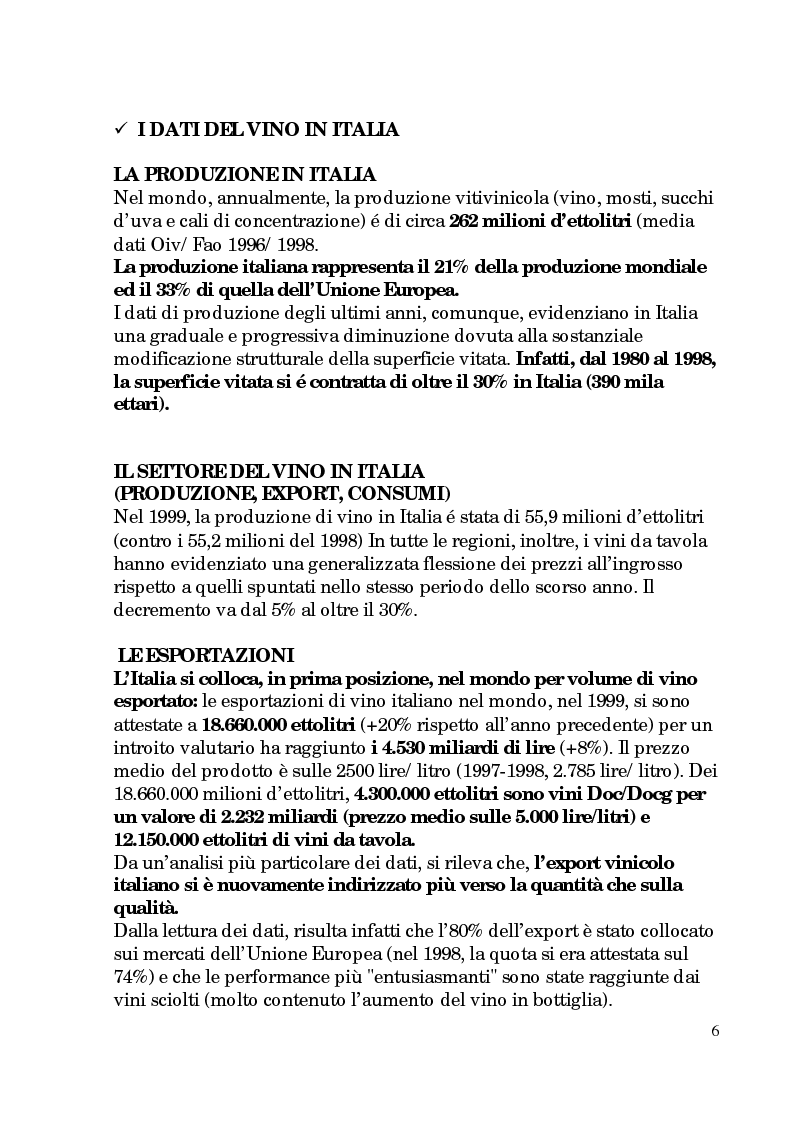 Anteprima della tesi: Progetto di promozione e valorizzazione del vino siciliano, Pagina 6