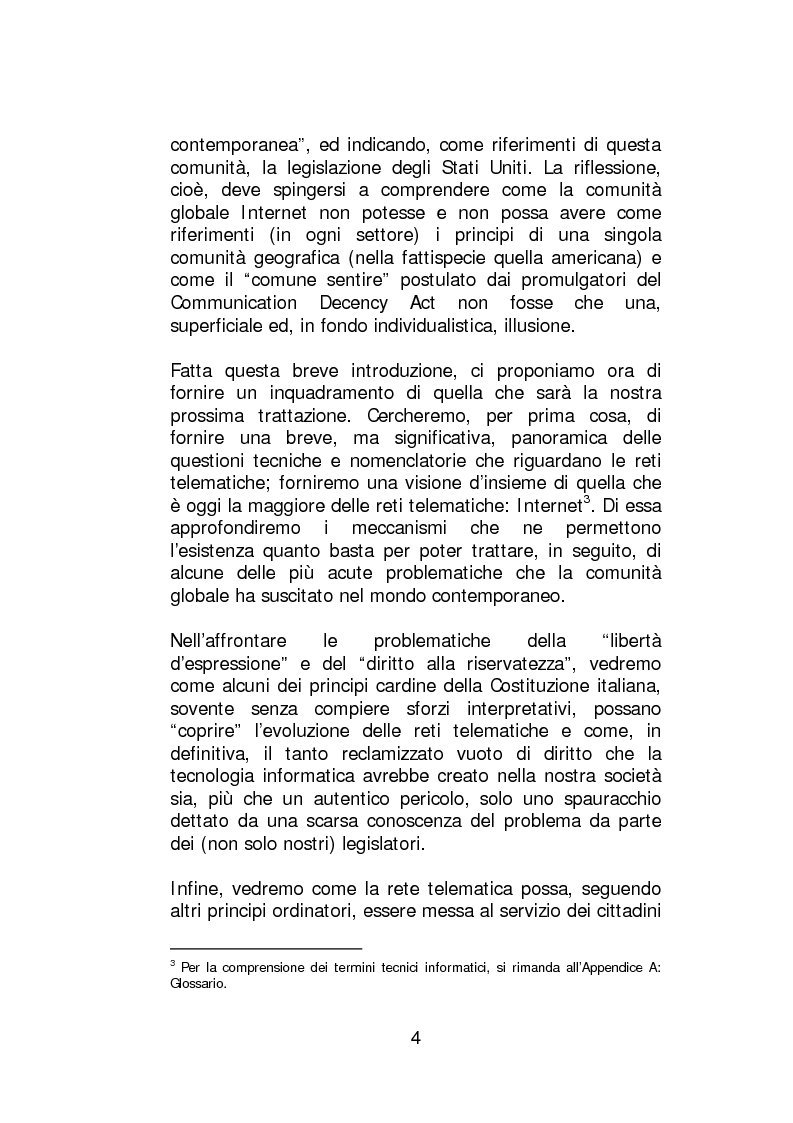 Anteprima della tesi: Profili di diritto costituzionale nell’evoluzione delle reti telematiche, Pagina 3