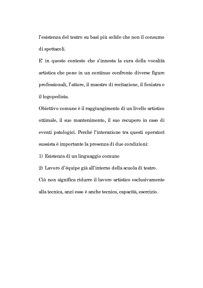 Anteprima della tesi: Pedagogia vocale e terapia riabilitativa nello specifico attorale, Pagina 10