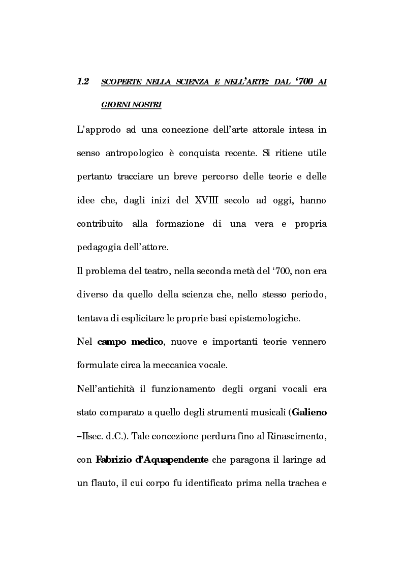 Anteprima della tesi: Pedagogia vocale e terapia riabilitativa nello specifico attorale, Pagina 11
