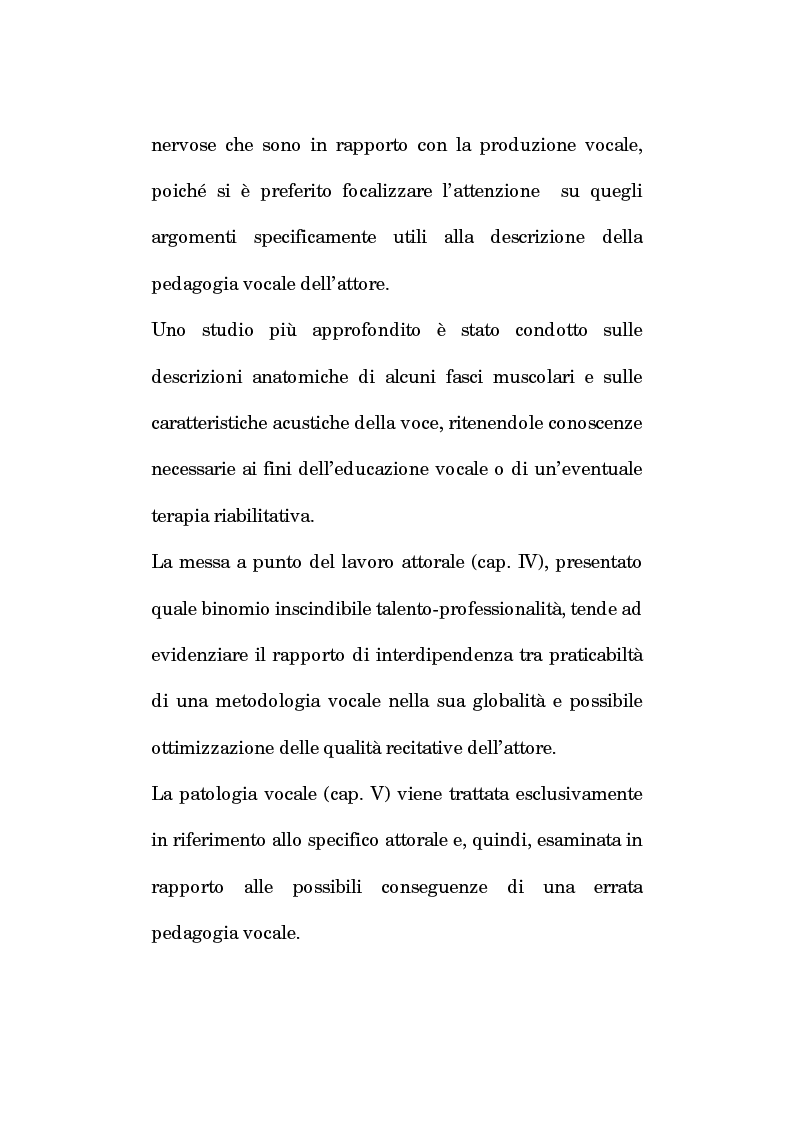 Anteprima della tesi: Pedagogia vocale e terapia riabilitativa nello specifico attorale, Pagina 5