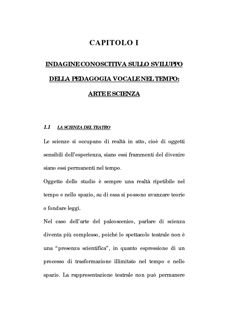 Anteprima della tesi: Pedagogia vocale e terapia riabilitativa nello specifico attorale, Pagina 7