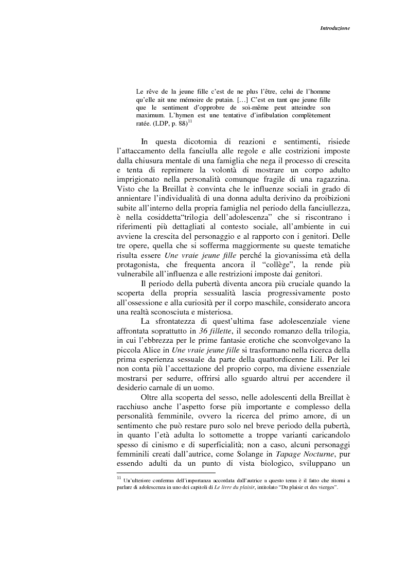 Anteprima della tesi: L'opera narrativa di Catherine Breillat, Pagina 7