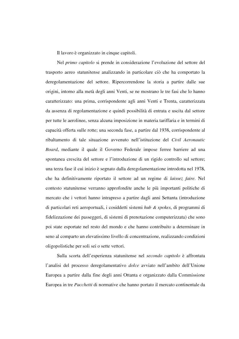 Anteprima della tesi: Evoluzione del trasporto aereo e accordi tra aerolinee: dalla deregolamentazione al dopo 11 settembre, Pagina 2