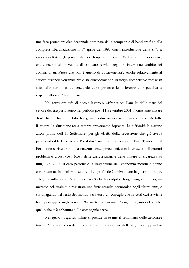 Anteprima della tesi: Evoluzione del trasporto aereo e accordi tra aerolinee: dalla deregolamentazione al dopo 11 settembre, Pagina 3