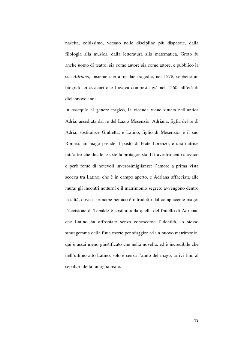 Anteprima della tesi: Romeo and Juliet: l'utilizzo delle fonti, Pagina 10