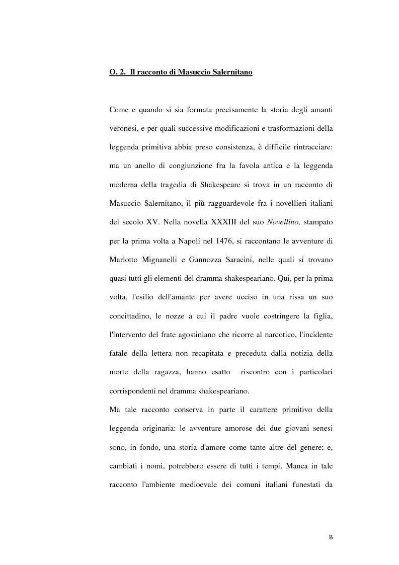 Anteprima della tesi: Romeo and Juliet: l'utilizzo delle fonti, Pagina 5