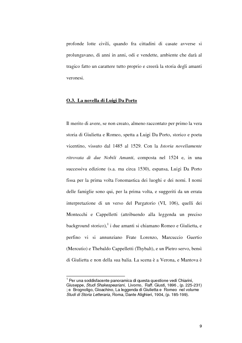 Anteprima della tesi: Romeo and Juliet: l'utilizzo delle fonti, Pagina 6