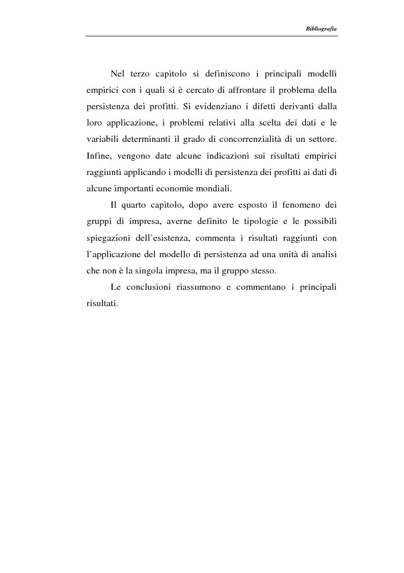 Anteprima della tesi: Modelli di persistenza dei profitti, Pagina 3