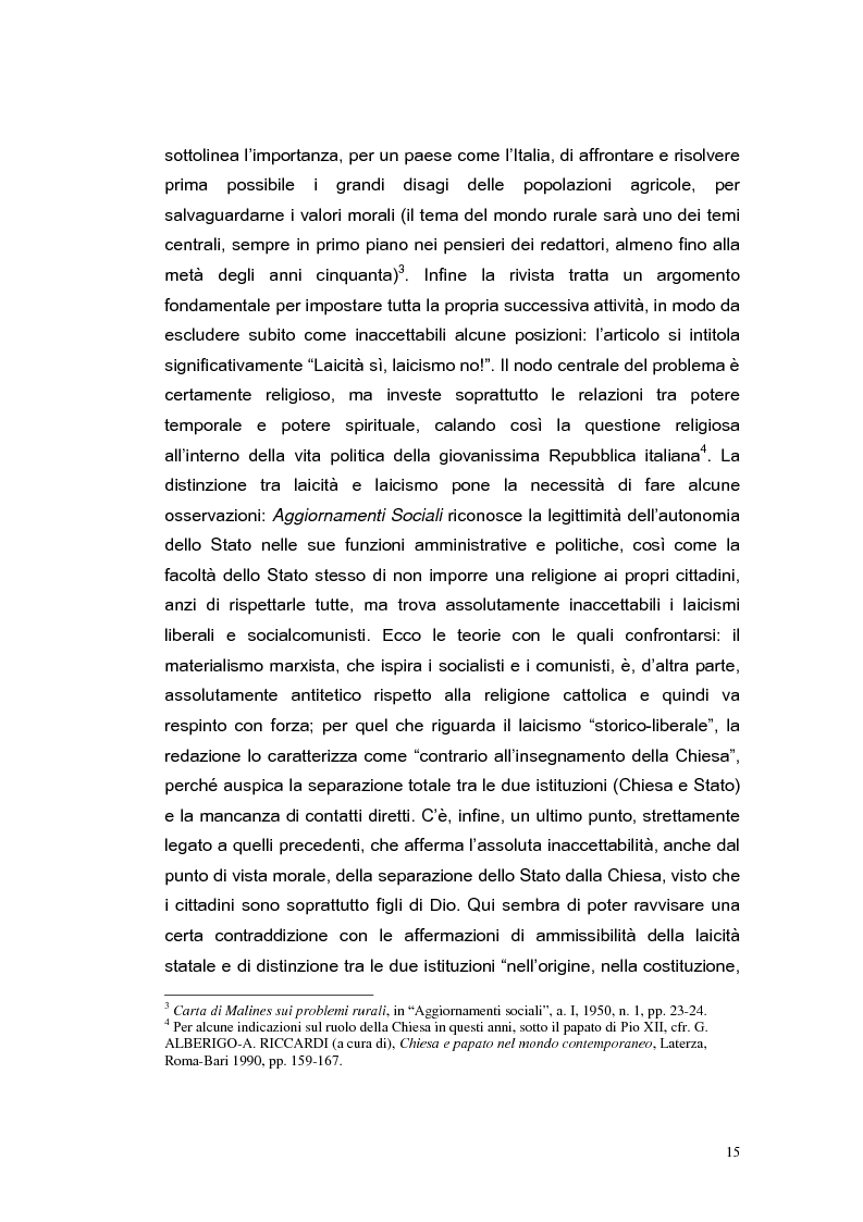 Anteprima della tesi: ''Aggiornamenti Sociali'' 1950-1963: un percorso attraverso i cambiamenti politico-sociali negli anni della ricostruzione e del boom economico, Pagina 12