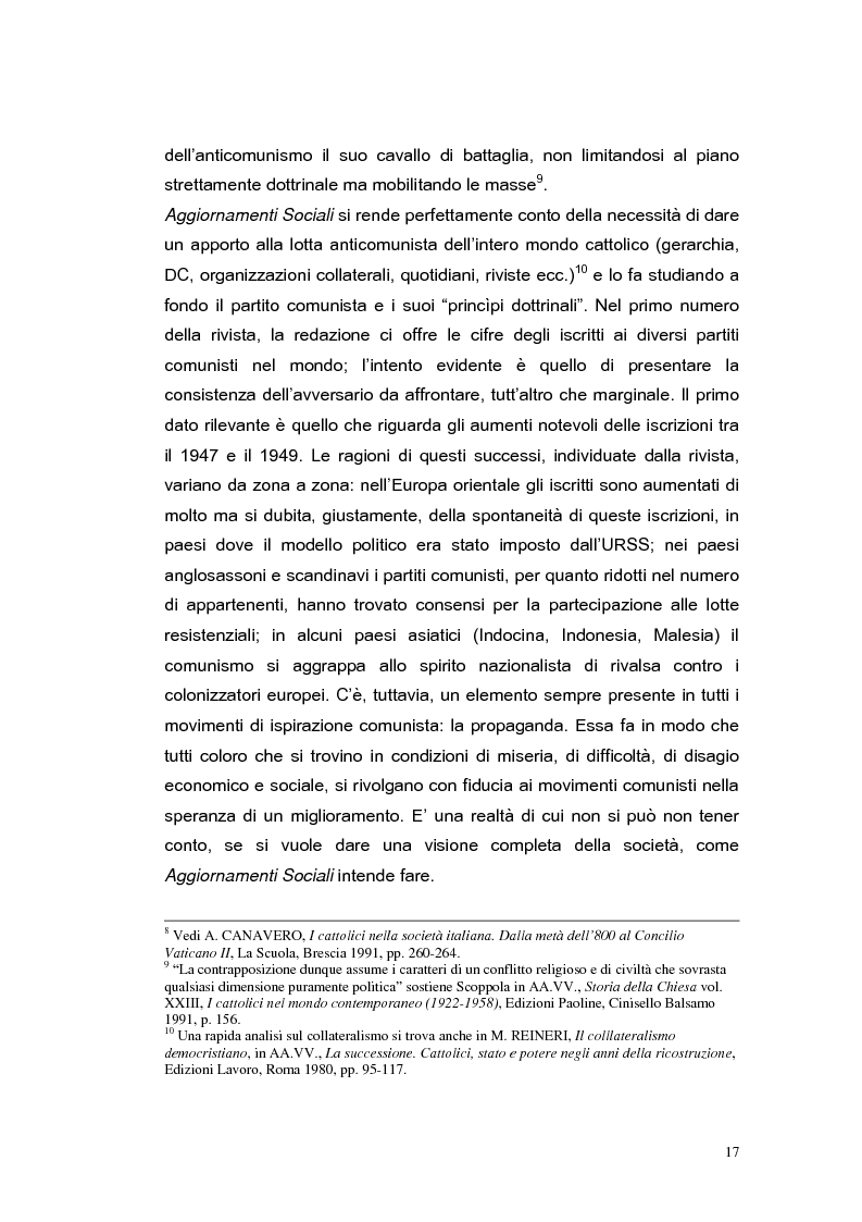 Anteprima della tesi: ''Aggiornamenti Sociali'' 1950-1963: un percorso attraverso i cambiamenti politico-sociali negli anni della ricostruzione e del boom economico, Pagina 14