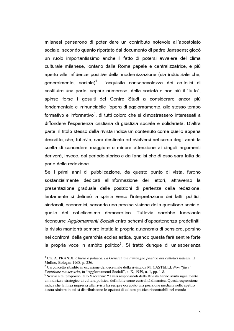 Anteprima della tesi: ''Aggiornamenti Sociali'' 1950-1963: un percorso attraverso i cambiamenti politico-sociali negli anni della ricostruzione e del boom economico, Pagina 2